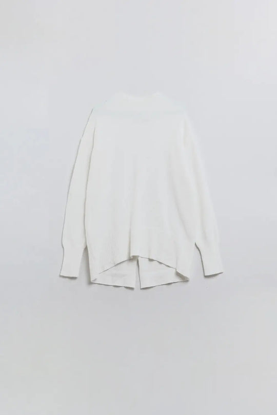 Loose white sweater with open back detail - CREAM / ONE - Sweaters