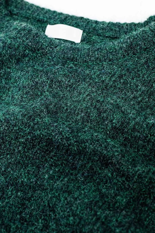 Cozy Balloon Sleeve Jumper in Emerald Green - Sweaters