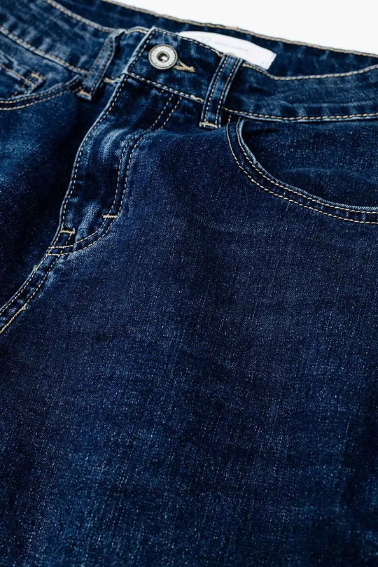 dark wash wide leg jeans
