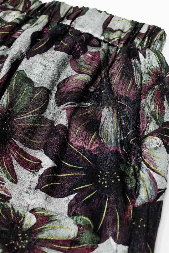 wide-leg pants in floral print - Pants