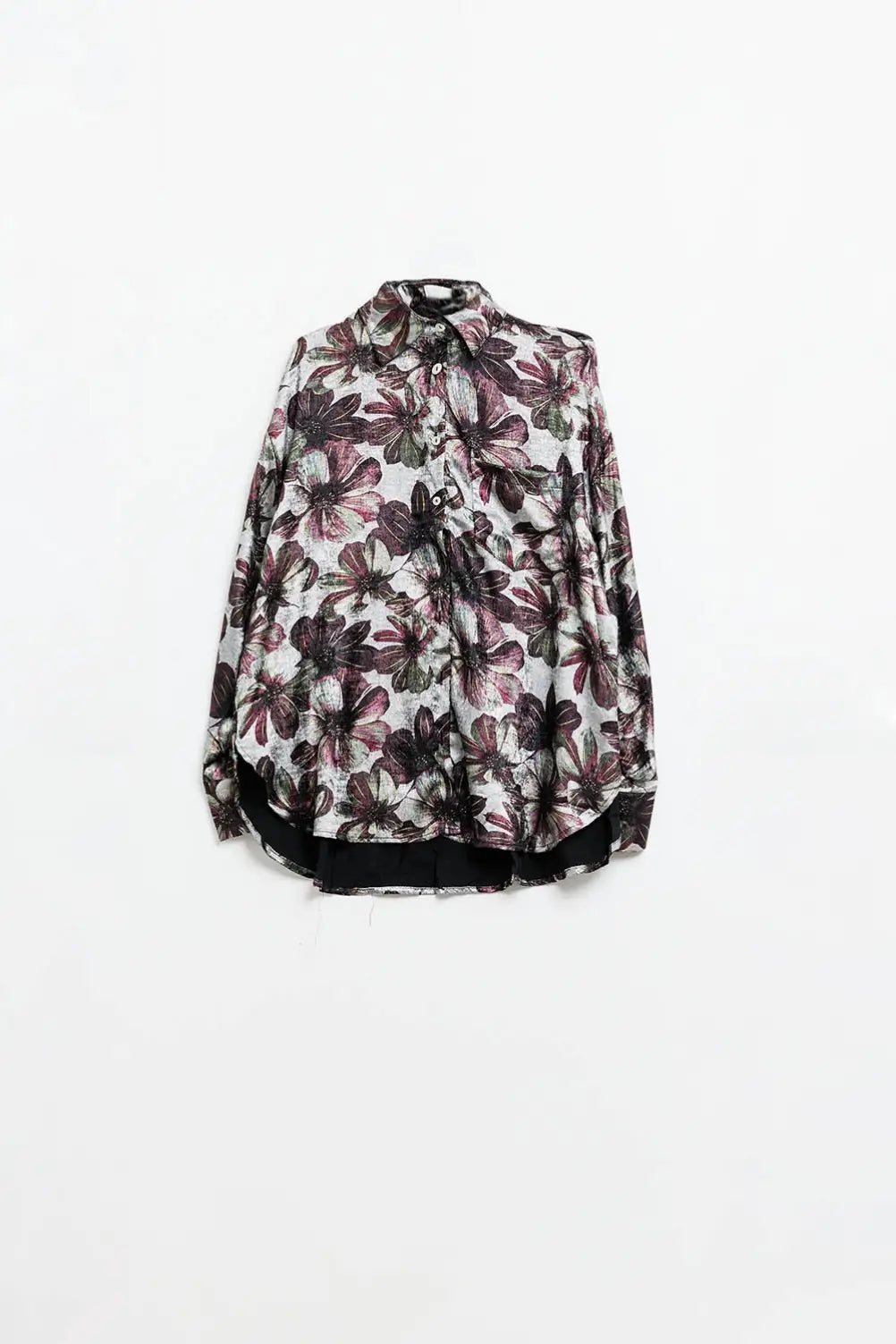 Metallic effect flower print shirt - Shirts