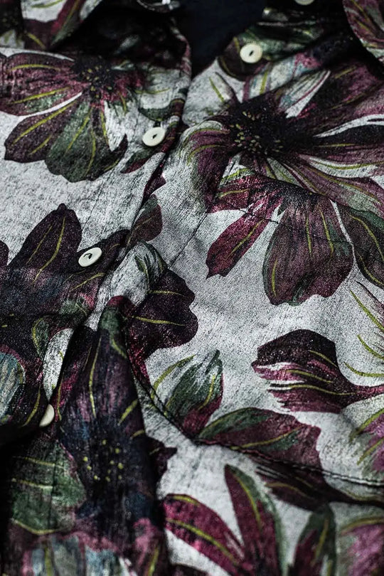 Metallic effect flower print shirt - Shirts