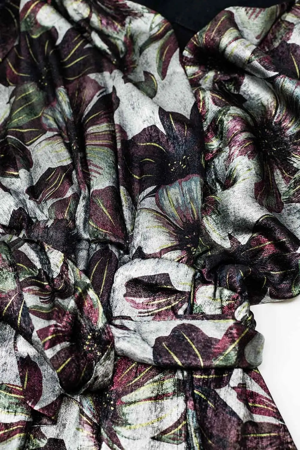 maxi dress with metallic effect flower print - Dresses