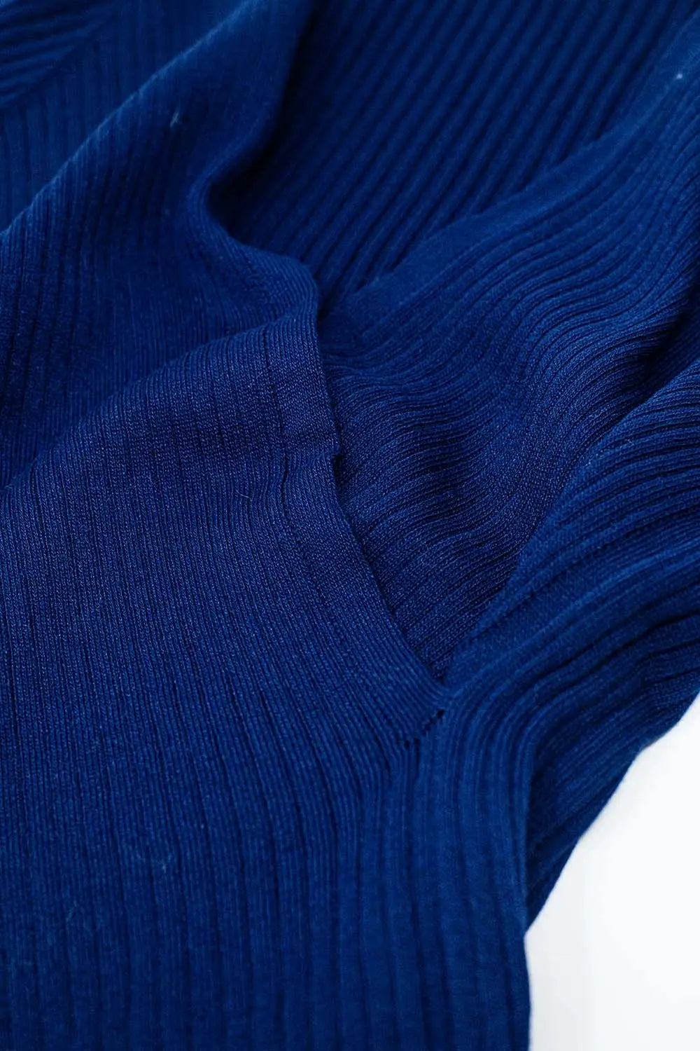 Navy sweater with crossed front and V-neck - Sweaters