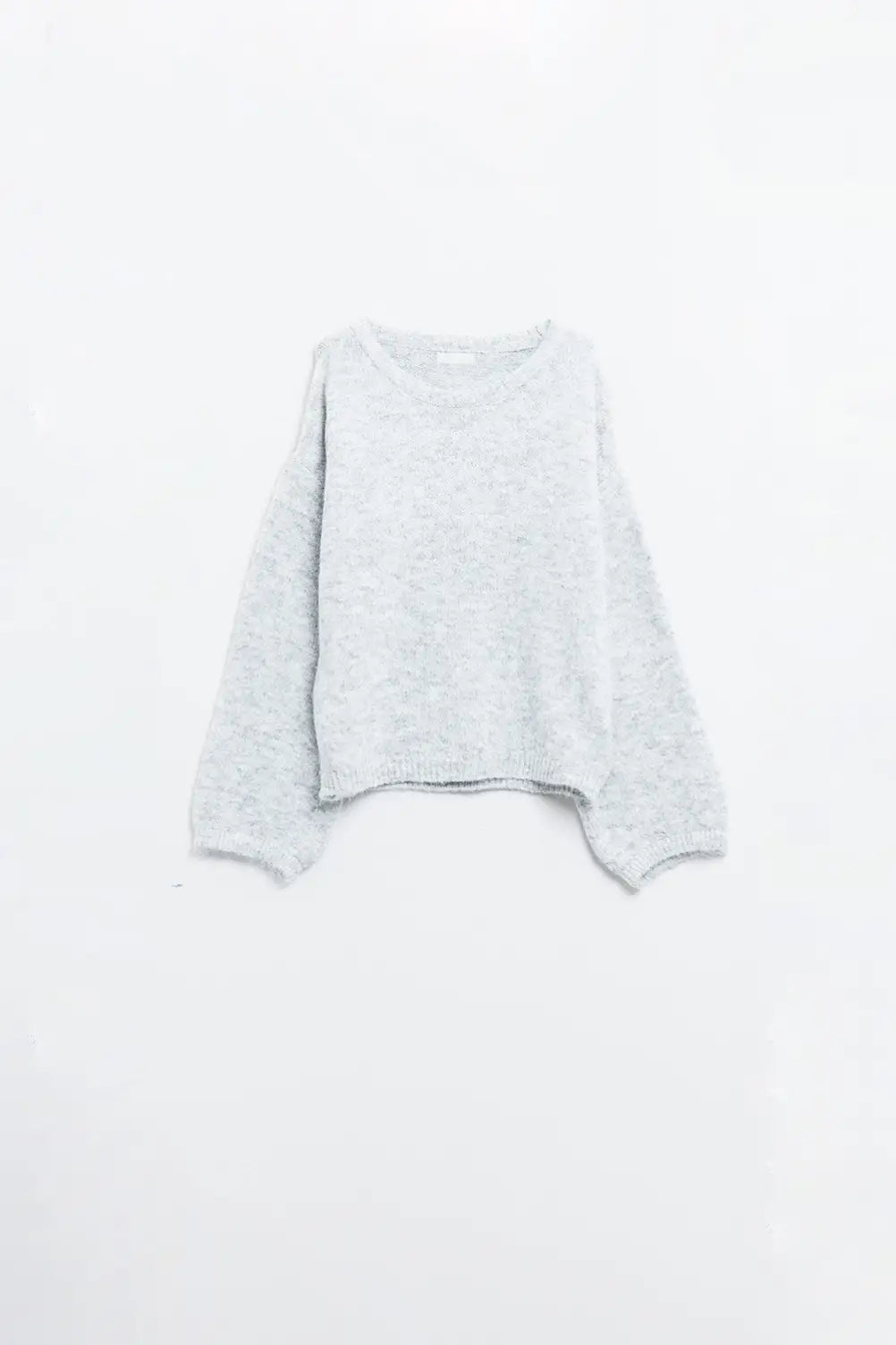 Cozy Balloon Sleeve Sweater in light grey - Sweaters