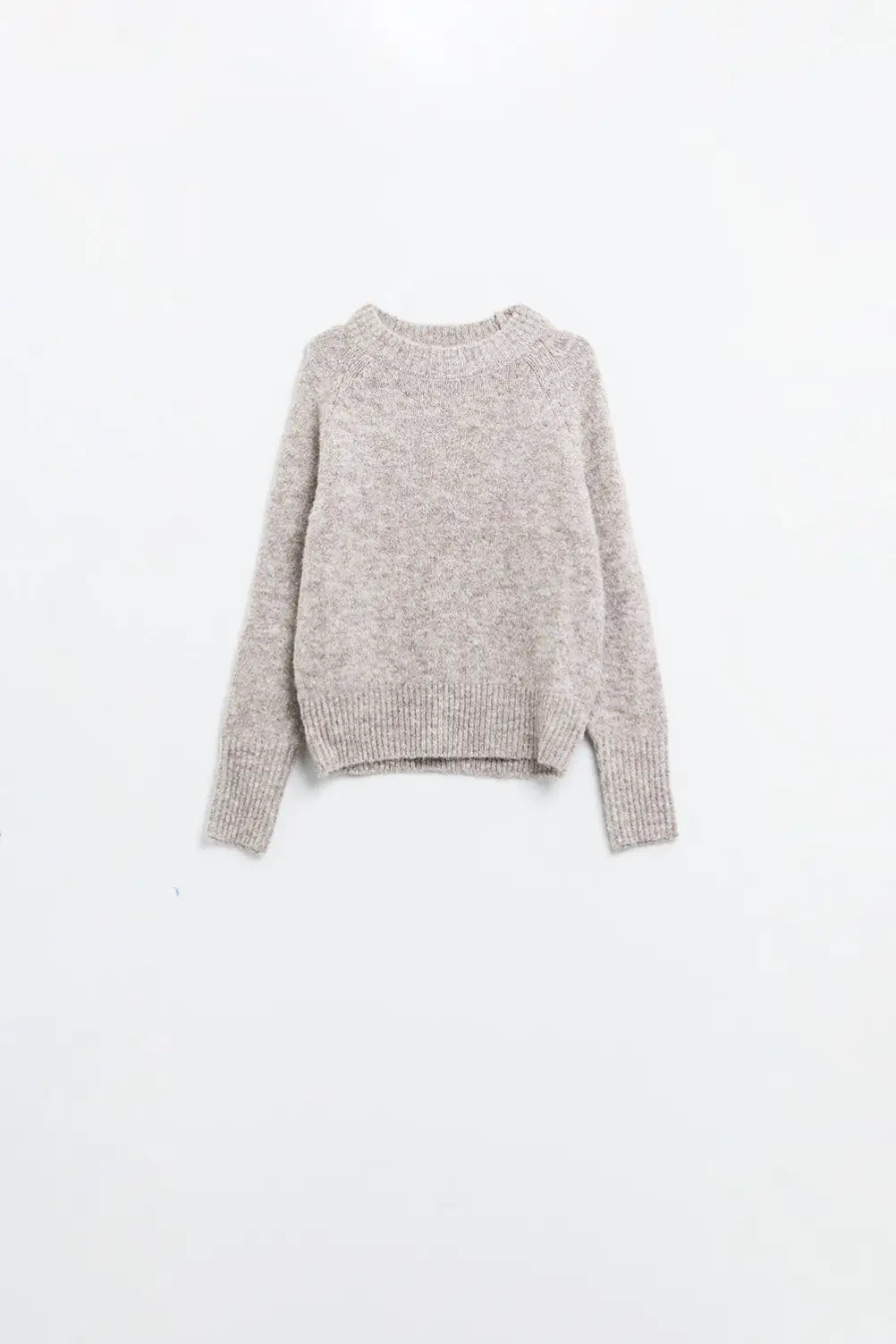 Basic Knited Crew Neck Sweater in beige color - Sweaters
