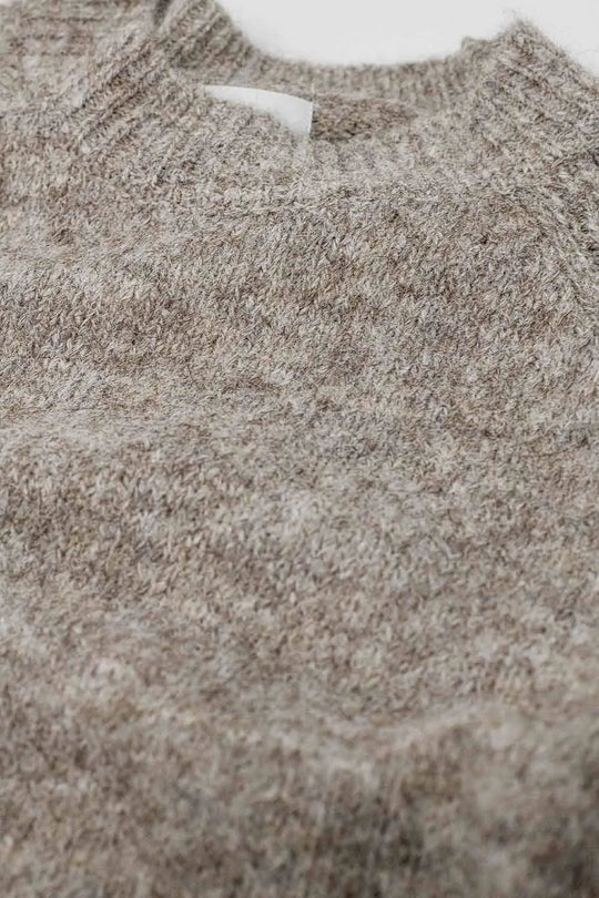 Basic Knited Crew Neck Sweater in beige color - Sweaters