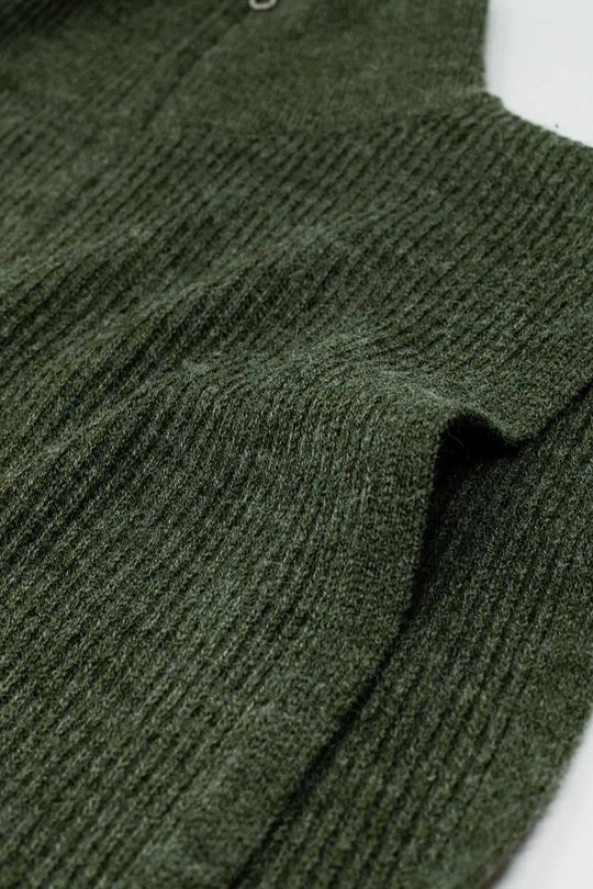 Green sleeveless turtleneck sweater with zipper closure - Sweaters