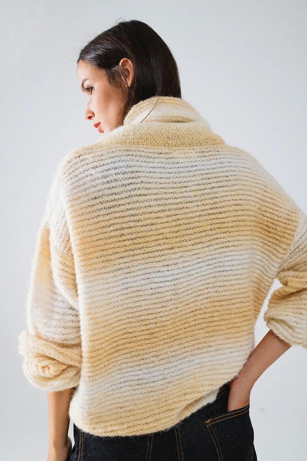 Oversized Turtleneck Comfy Sweater in Warm Neutral Tones - BEIGE / ONE - Sweaters