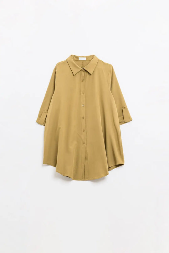 Shirt made of very soft and light fabric in camel - Shirts