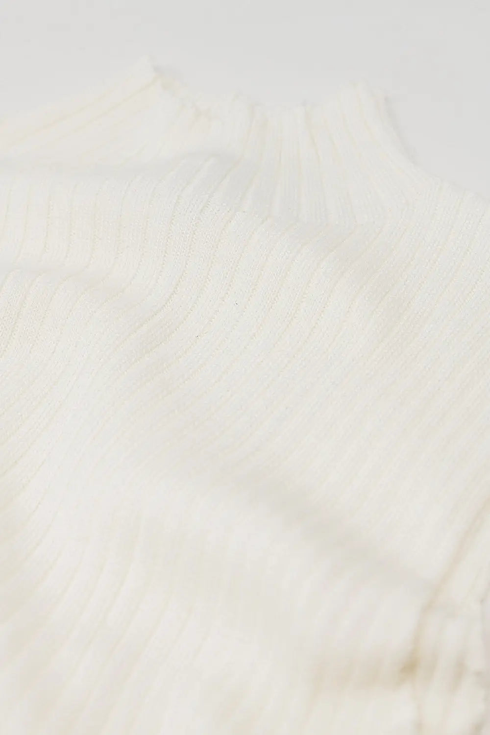Sleeveless fine knit wool sweater in ecru - Sweaters