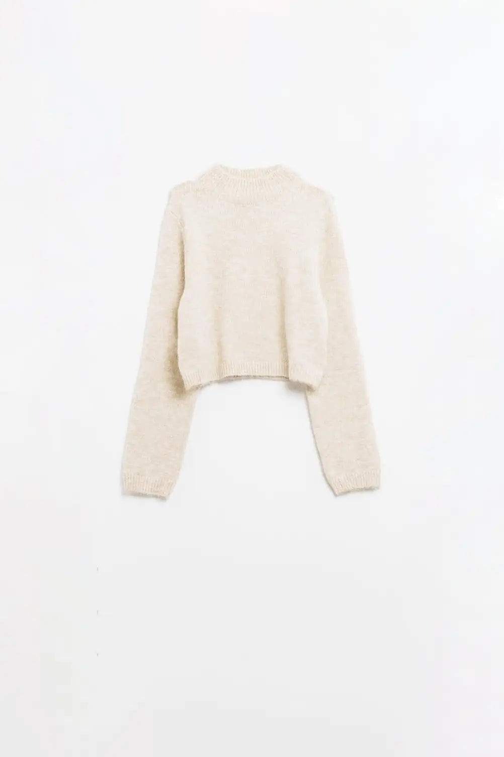 Beige jersey with long sleeves and open back detail - Sweaters