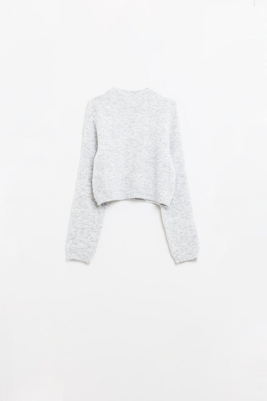 Grey jersey with long sleeves and open back detail