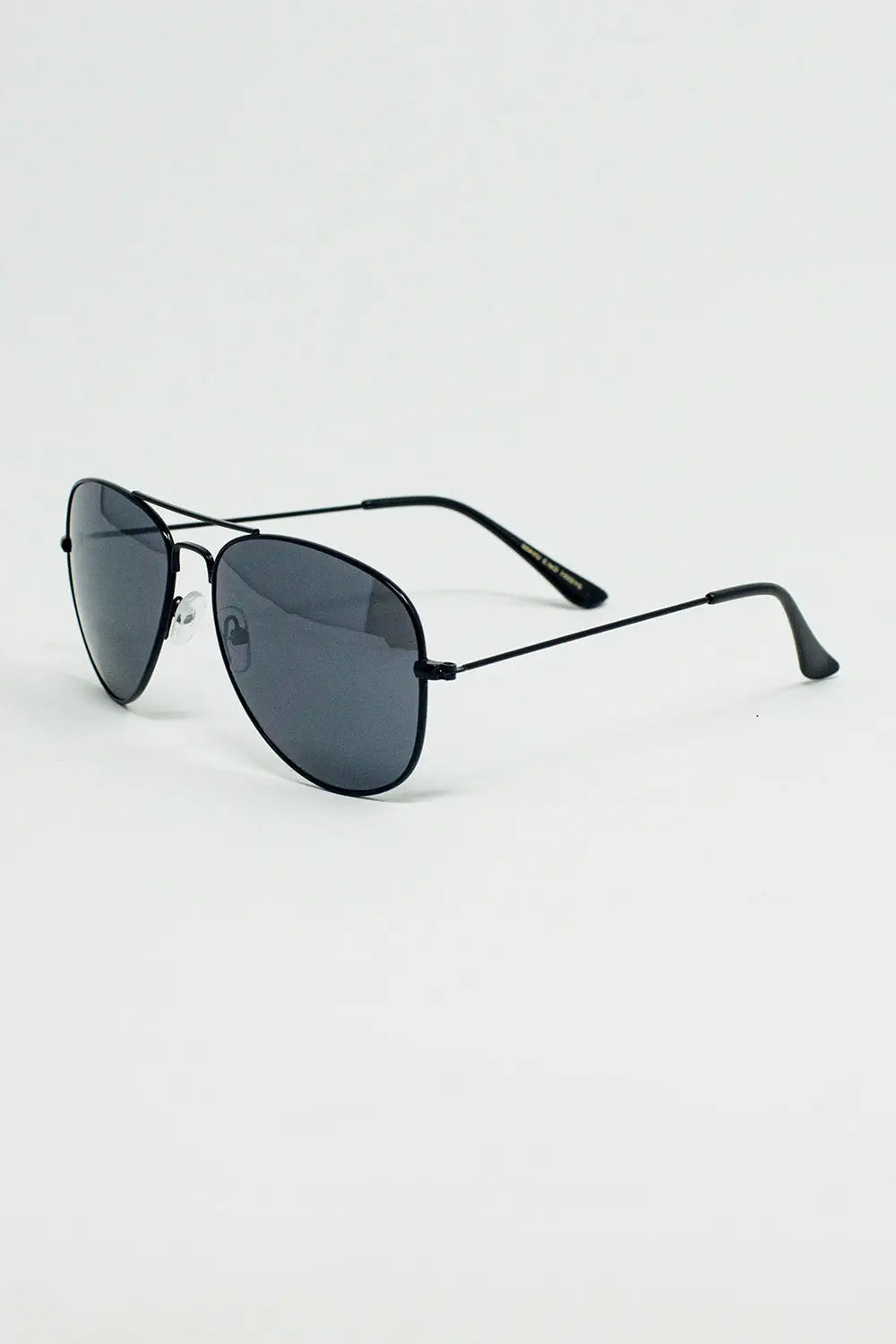 Retro Aviator SunglassesWith Smoke Lense in Black - BLACK / ONE - Sunglasses
