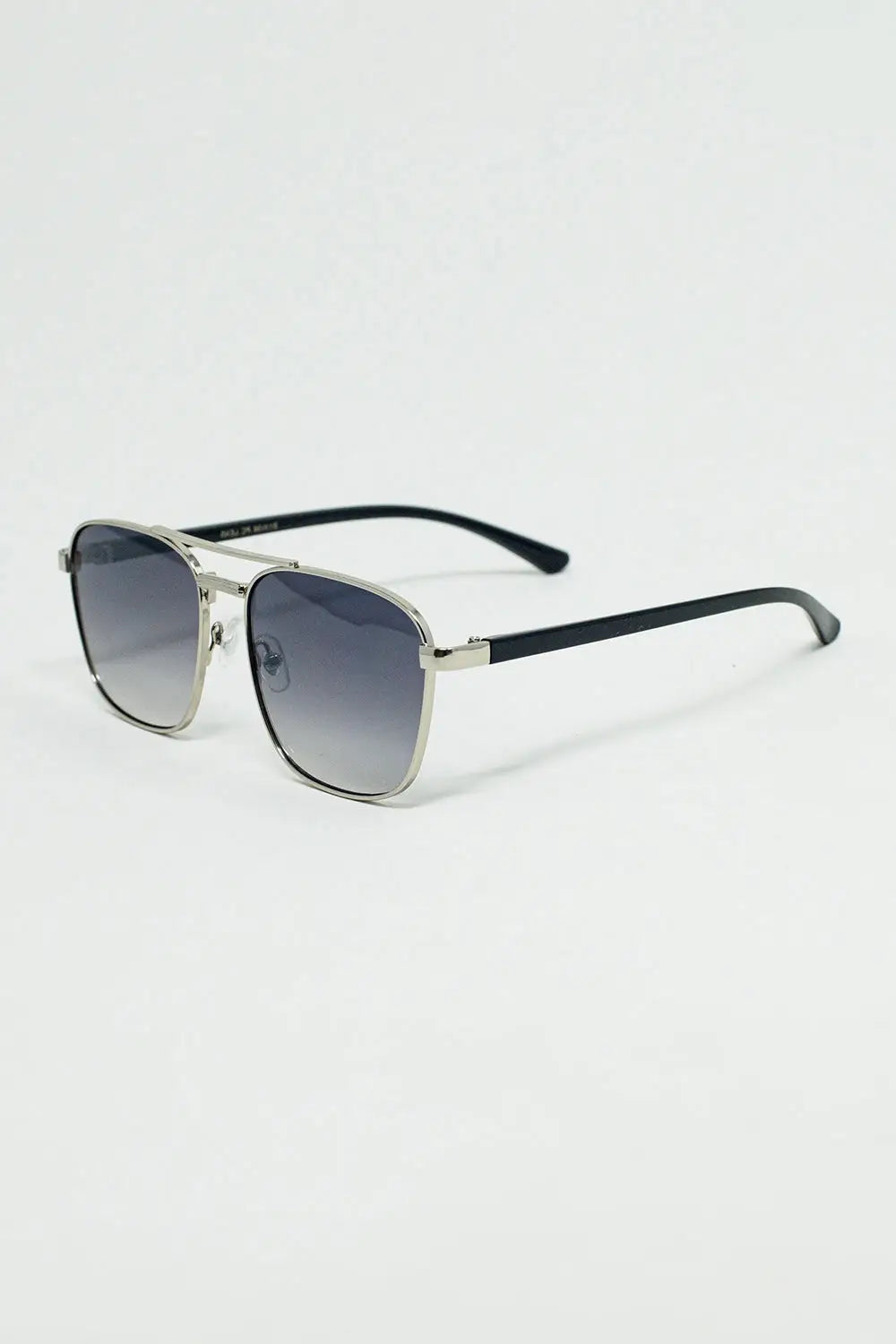 Squared Metal Sunglasses in Gray Smoke Lens - GRAY / ONE - Sunglasses
