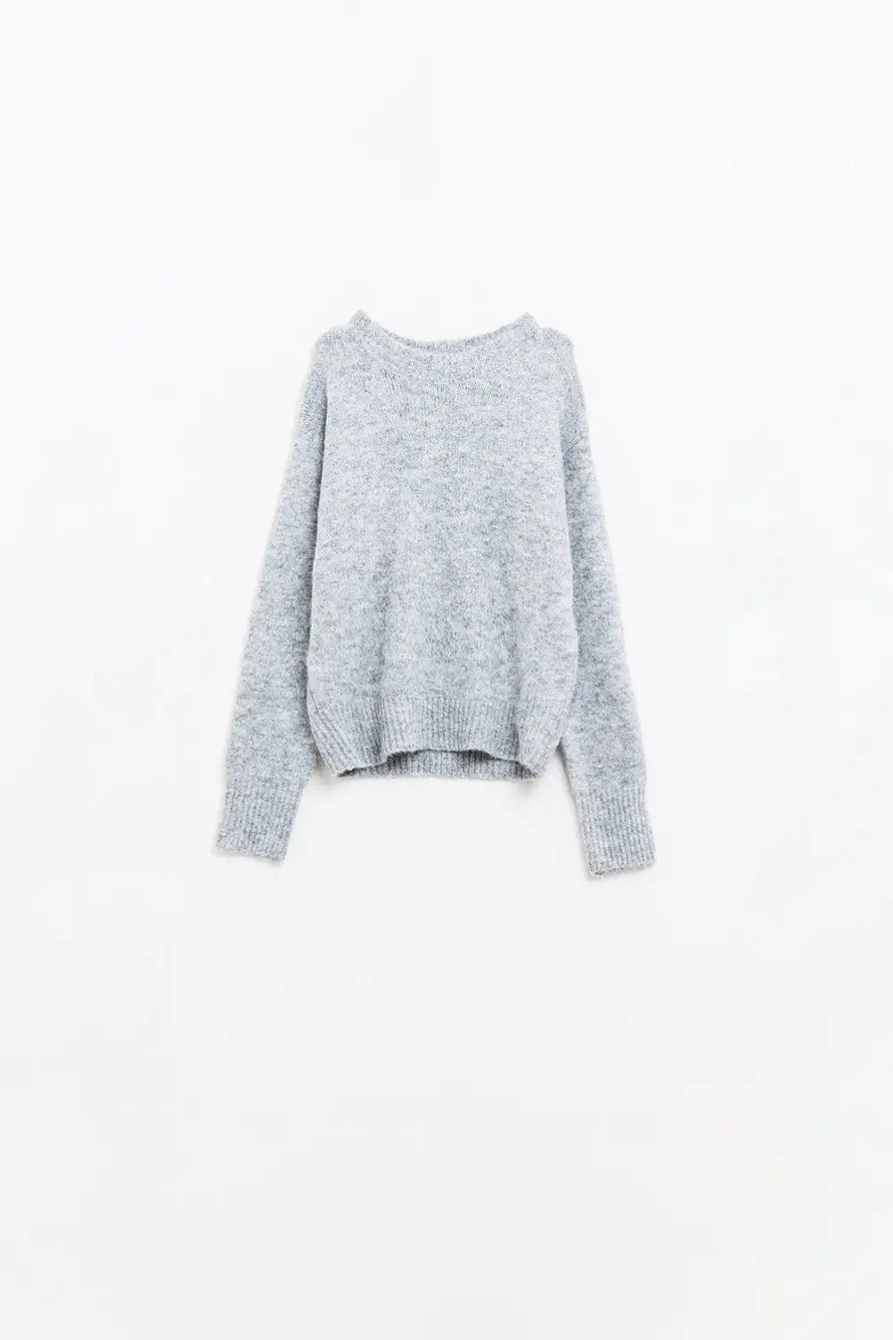 Basic Crew Neck Knitted Sweater in grey - Sweaters