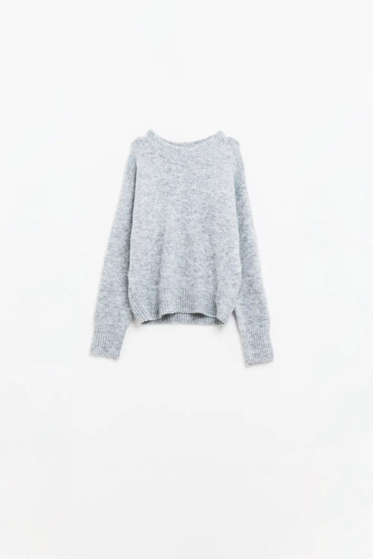 Basic Crew Neck Knitted Sweater in grey - Sweaters