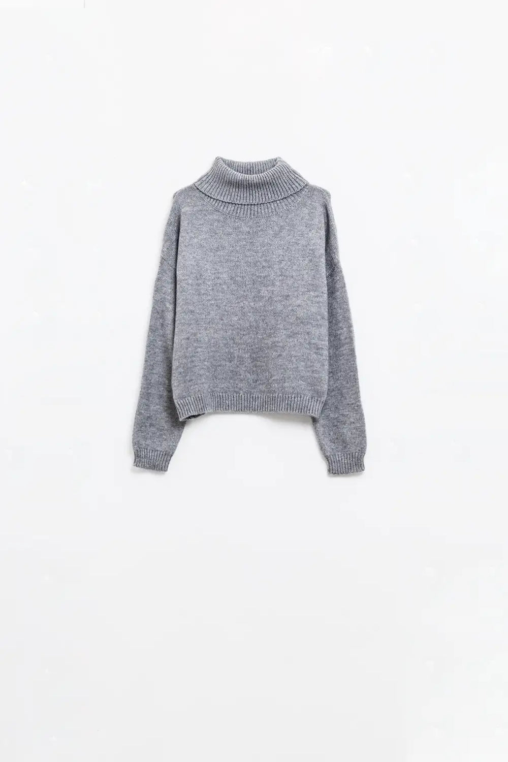 Loose grey sweater with dropped sleeves - Sweaters