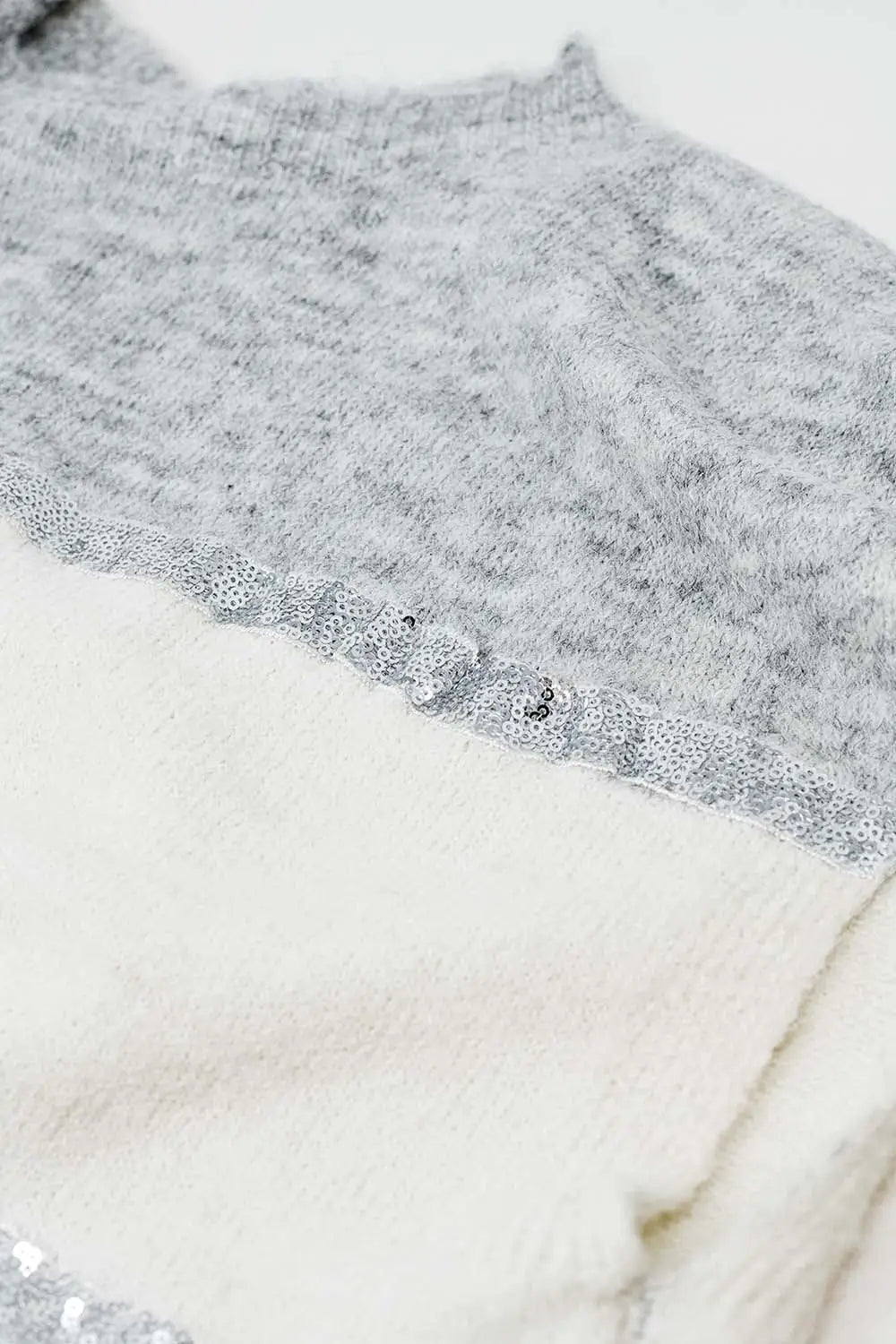Sleeveless grey sweater with sequin detail - GRAY / ONE - Sweaters