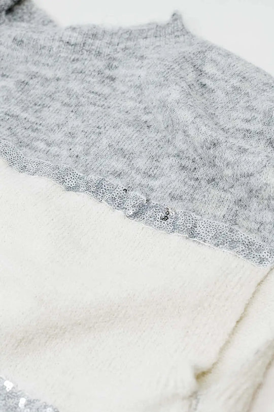 Sleeveless grey sweater with sequin detail - GRAY / ONE - Sweaters