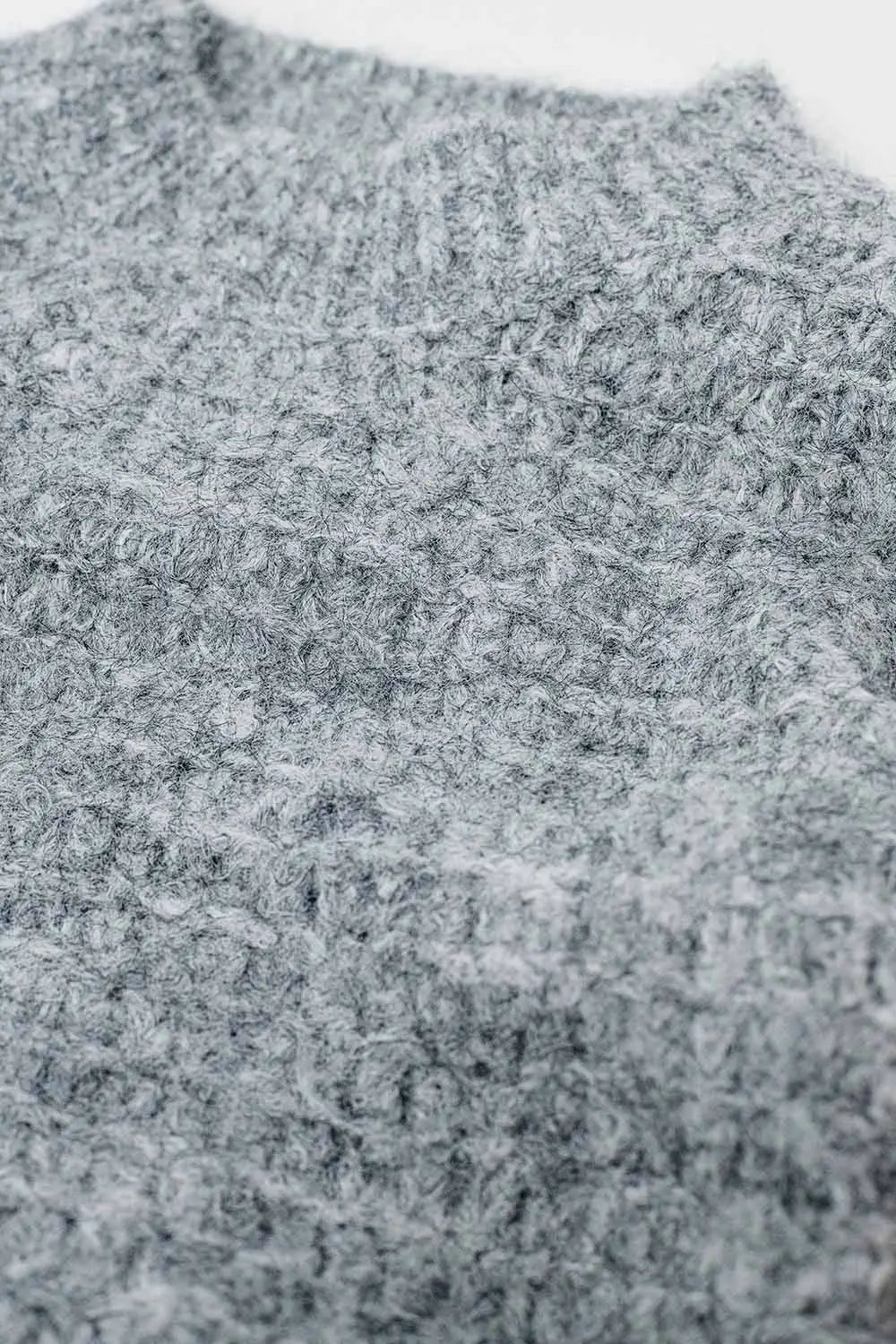 Grey Oversized Knit Sweater with balloon Sleeves - GRAY / ONE - Sweaters