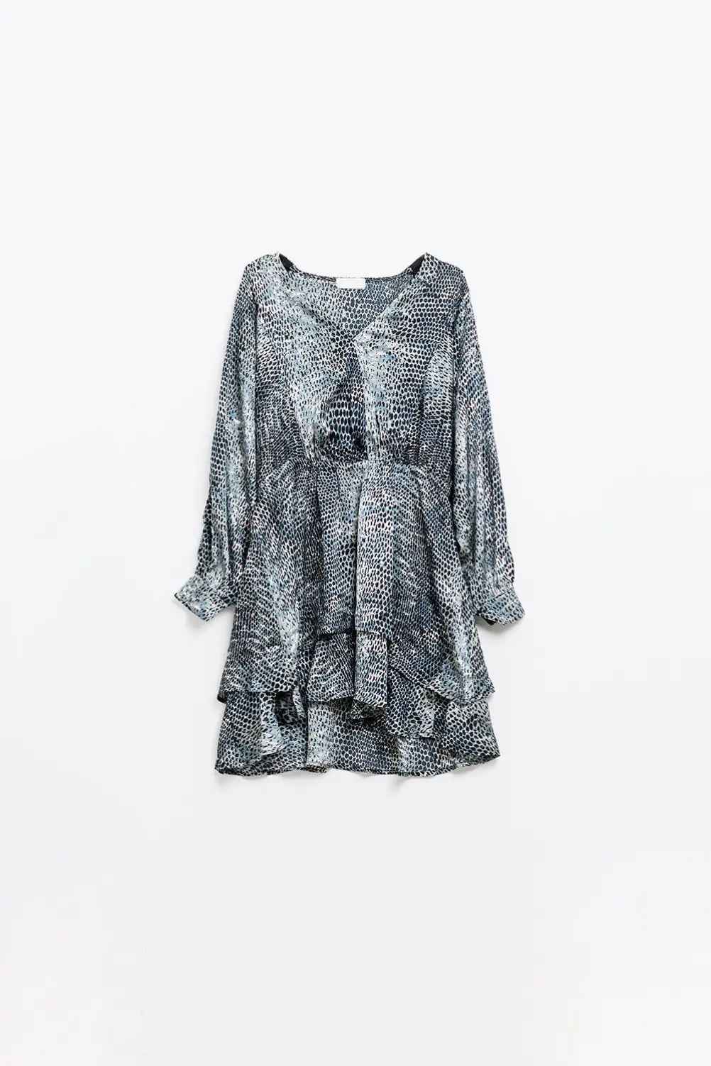 chiffon dress in grey leopard print - Dresses