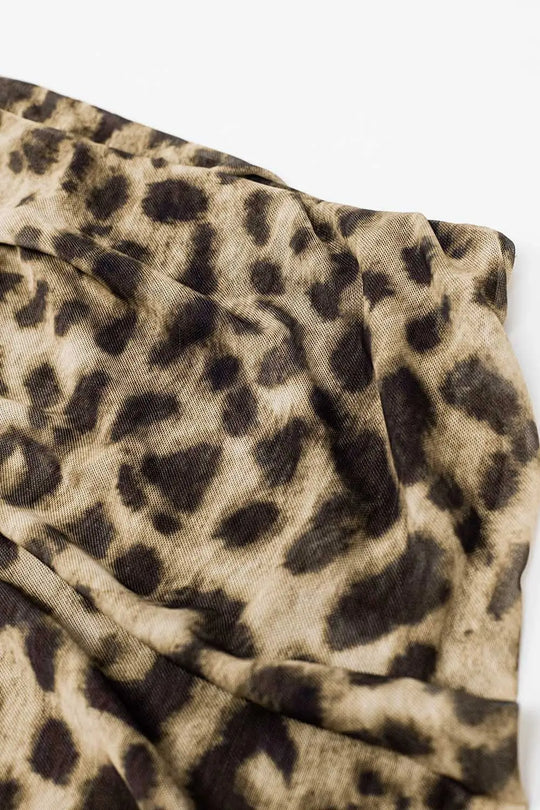 sheer long leopard print bodycon midi skirt - Skirts