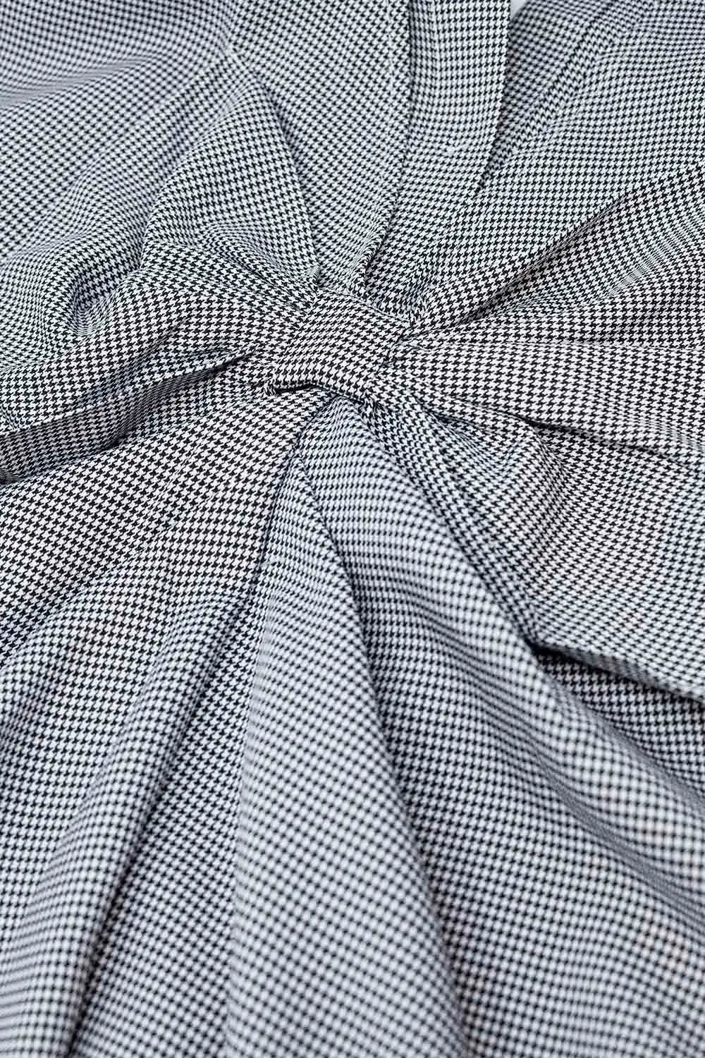 Oversize Gingham Shirt With Bow Detail in Black and White - Shirts