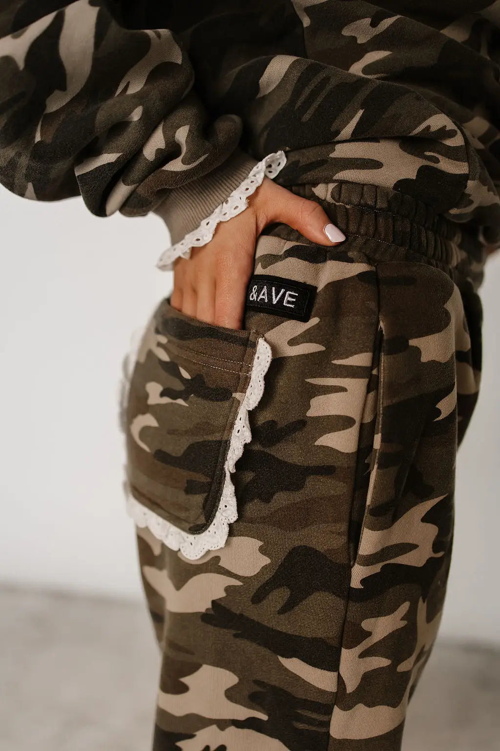 Comfort Zone Joggers - Camo Lace - Tops