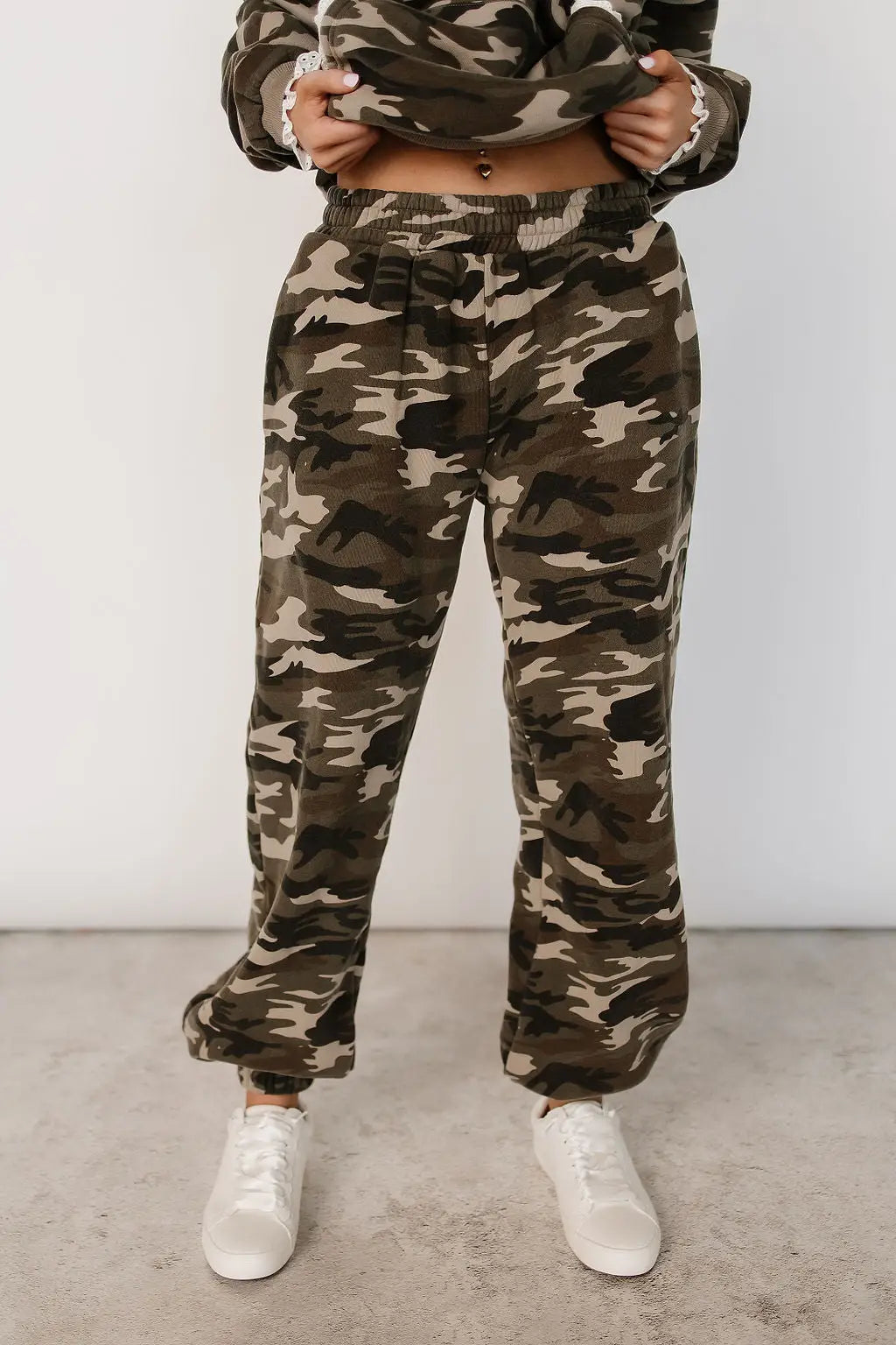 Comfort Zone Joggers - Camo Lace - Tops