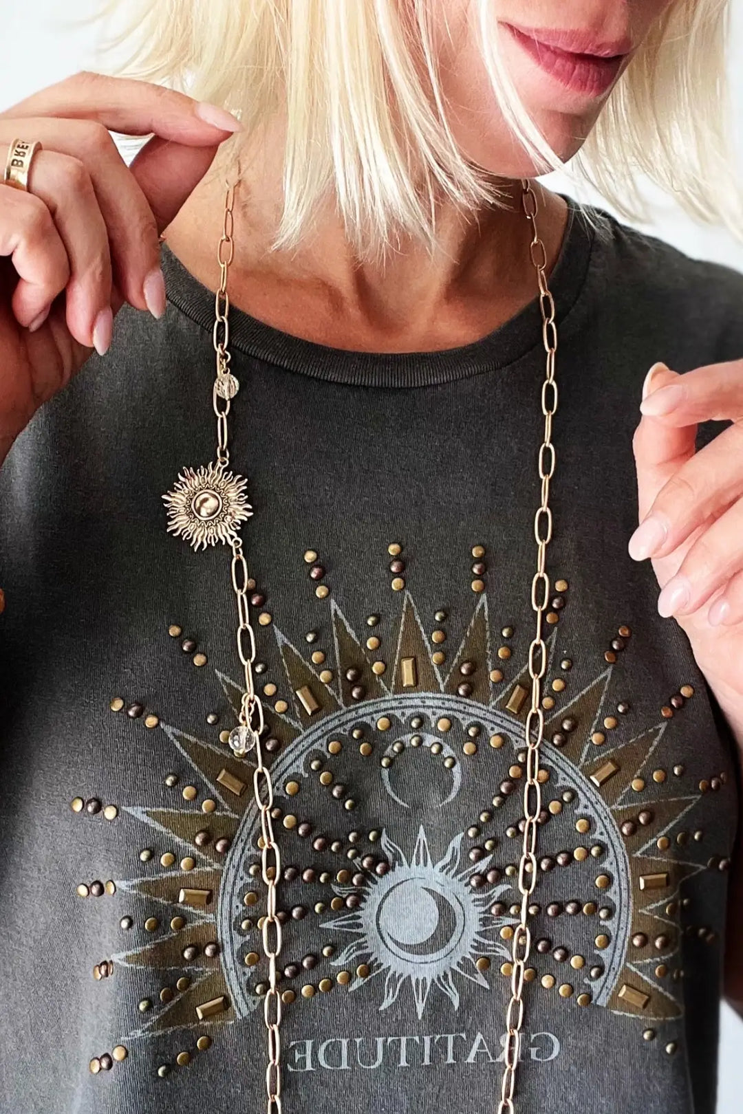 Perfectly Imperfect Starburst Long Chain Necklace - Long chain
