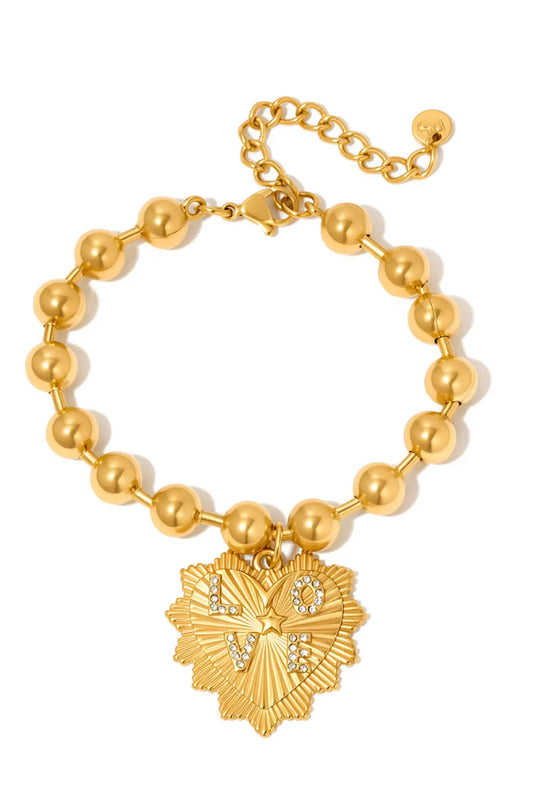 Sunburst Heart Love Beaded Bracelet - WATERPROOF - Bracelet