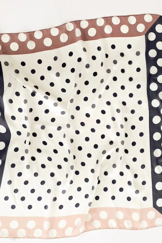 Betty Polka Dot Square Scarf - Hair Scarf