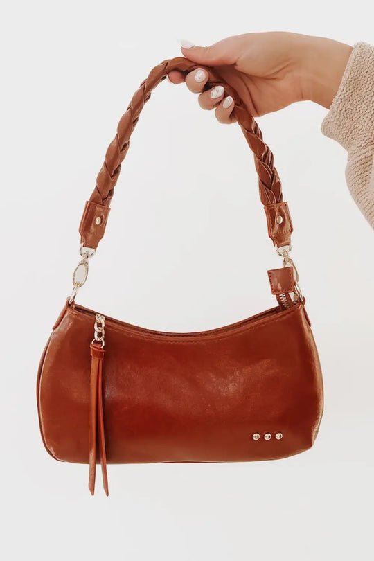 Brynlee Braided Vegan Leather Crossbody &amp; Shoulder Bag - Brown - Handbags