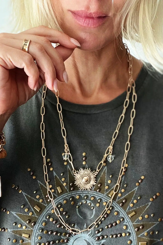 Perfectly Imperfect Starburst Long Chain Necklace - Long chain
