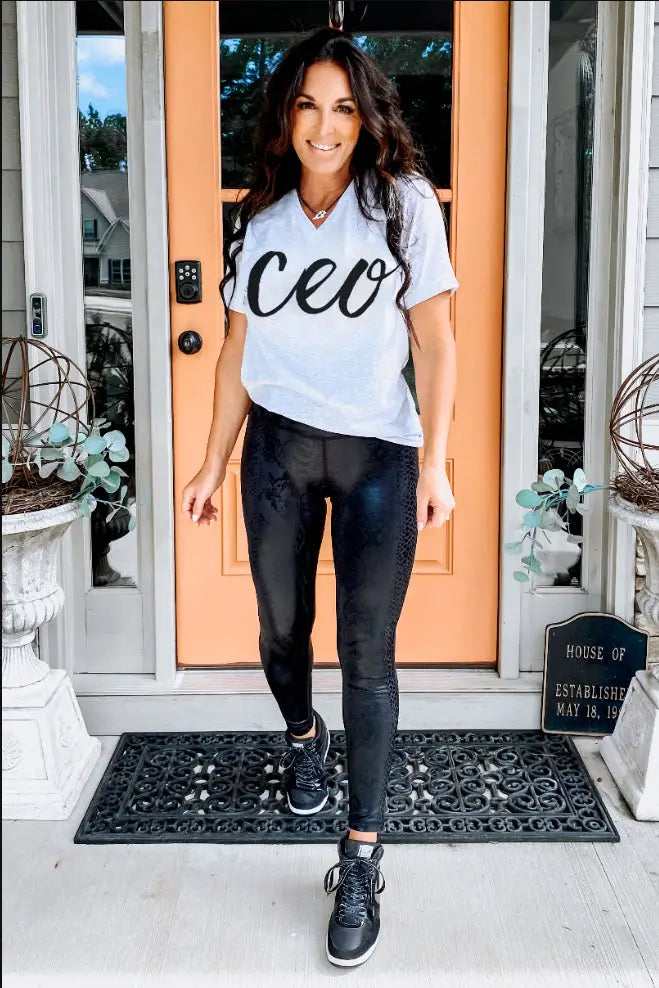 CEO Boss Babe V-Neck T-Shirt - Tops