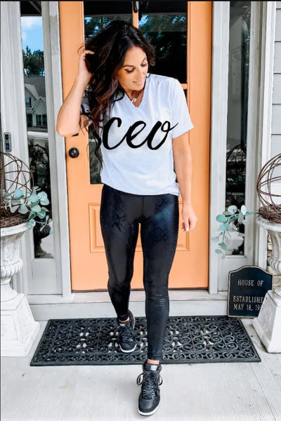 CEO Boss Babe V-Neck T-Shirt - Tops