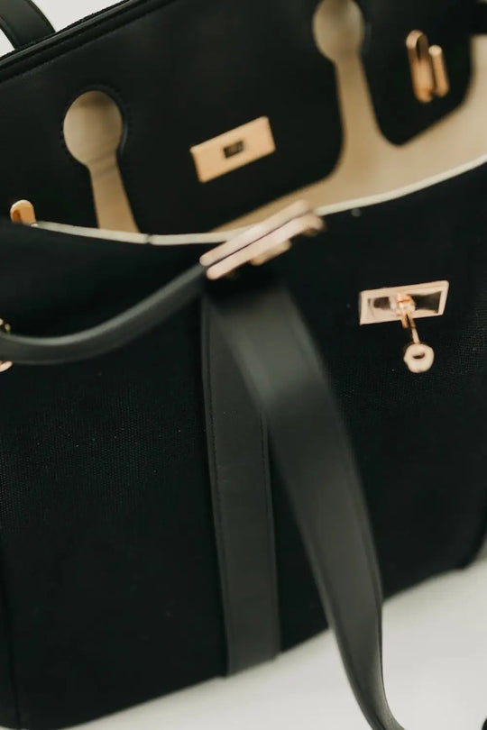 Cadence Canvas and Vegan Leather Tote - Tote Bag