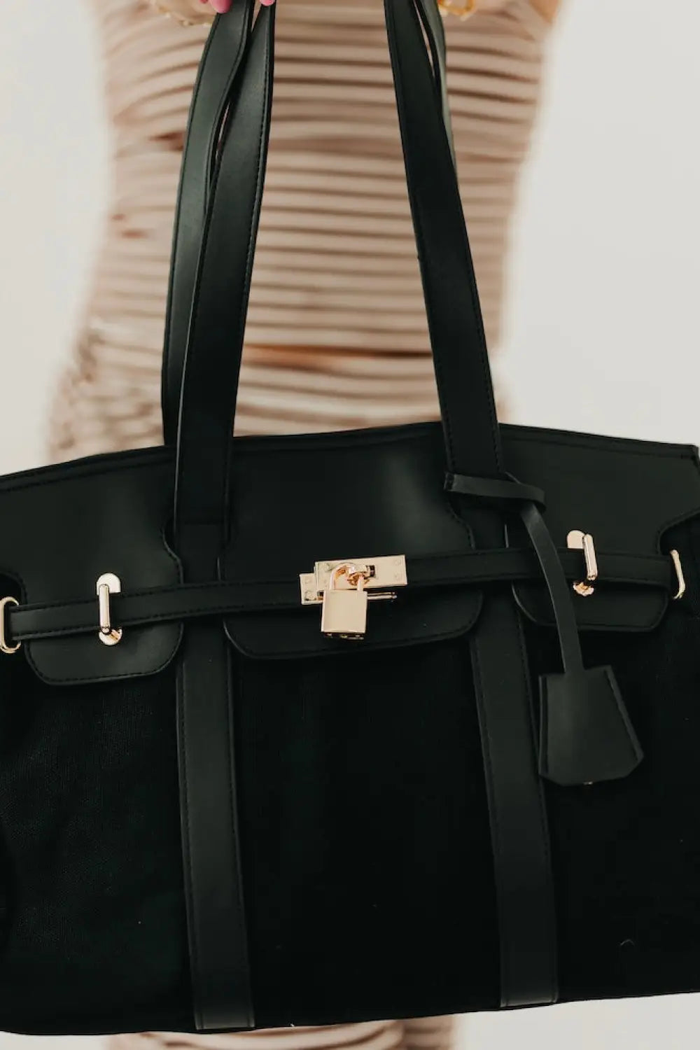 Cadence Canvas and Vegan Leather Tote - Tote Bag