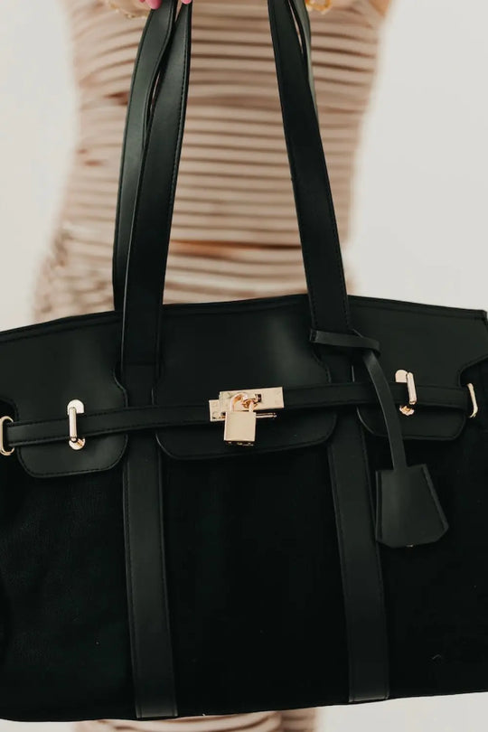 Cadence Canvas and Vegan Leather Tote - Tote Bag