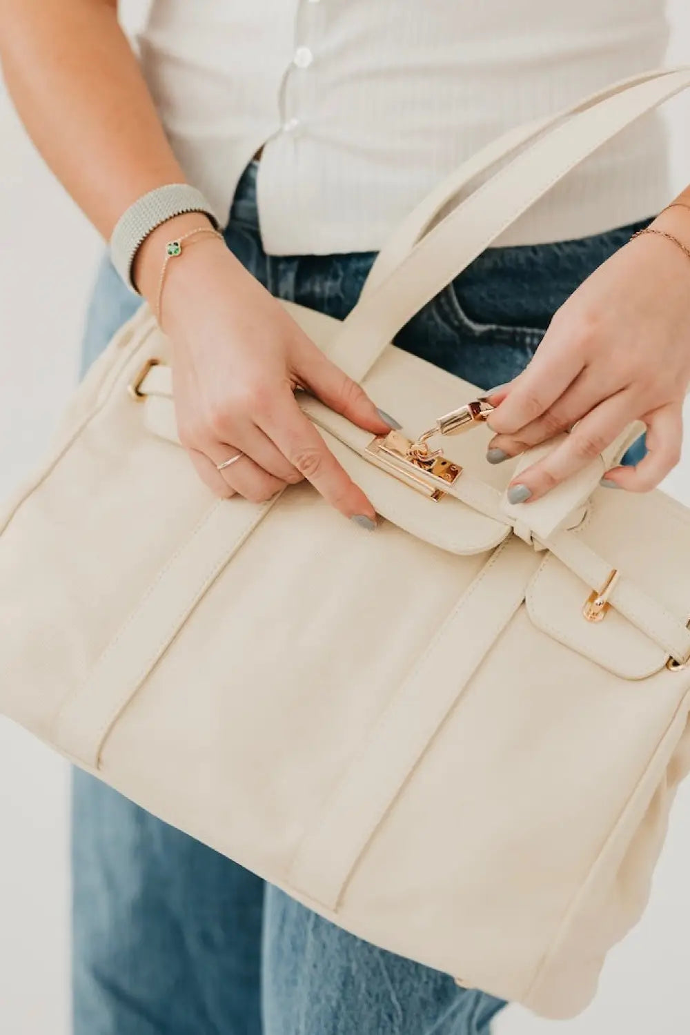 Cadence Canvas and Vegan Leather Tote - Tote Bag
