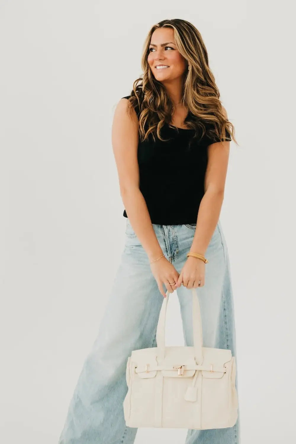 Cadence Canvas and Vegan Leather Tote - Tote Bag