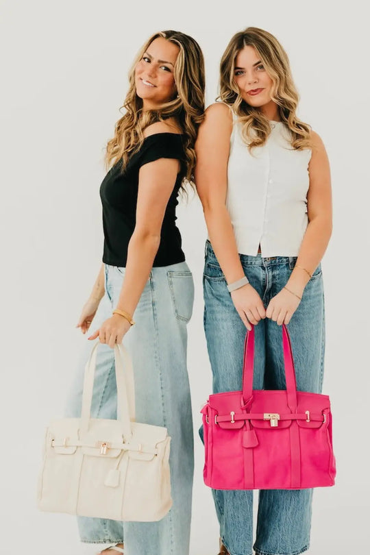 Cadence Canvas and Vegan Leather Tote - Tote Bag