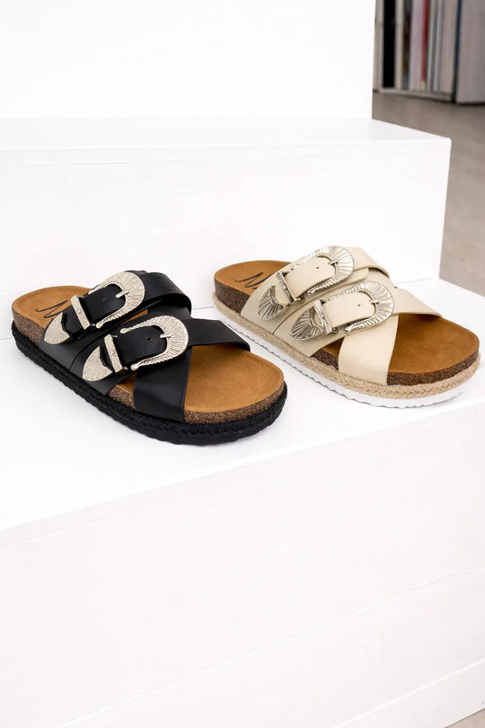 Iris Buckle Sandal in Cream - 130 Sandals