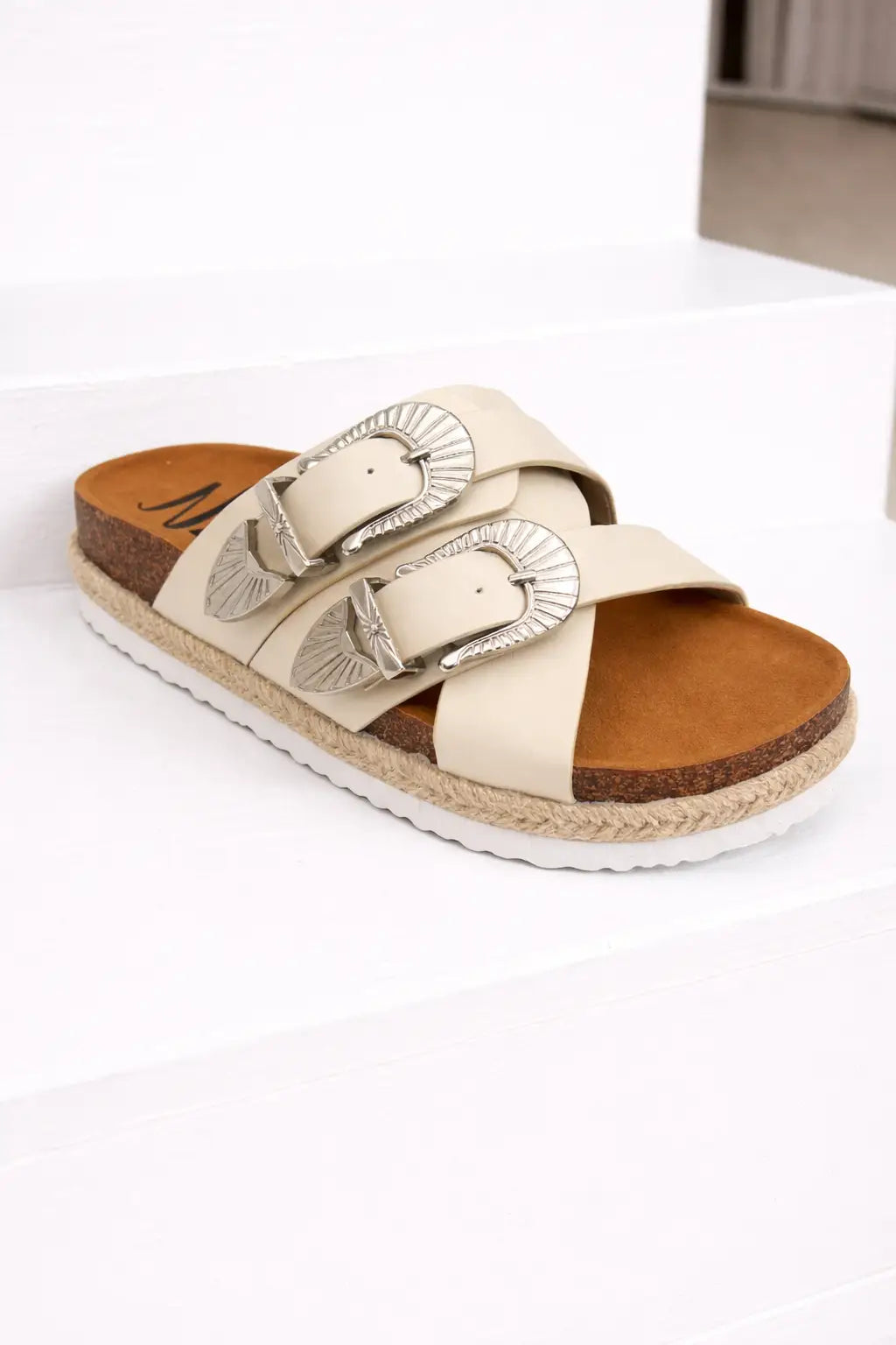 Iris Buckle Sandal in Cream - 130 Sandals