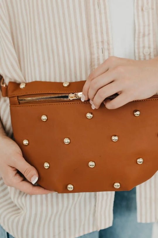 Chic Gold Studded Westlyn Bum Bag