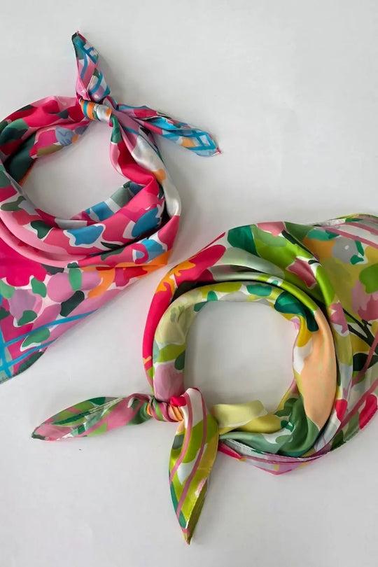 Cynthia Floral Square Scarf - Hair Scarf