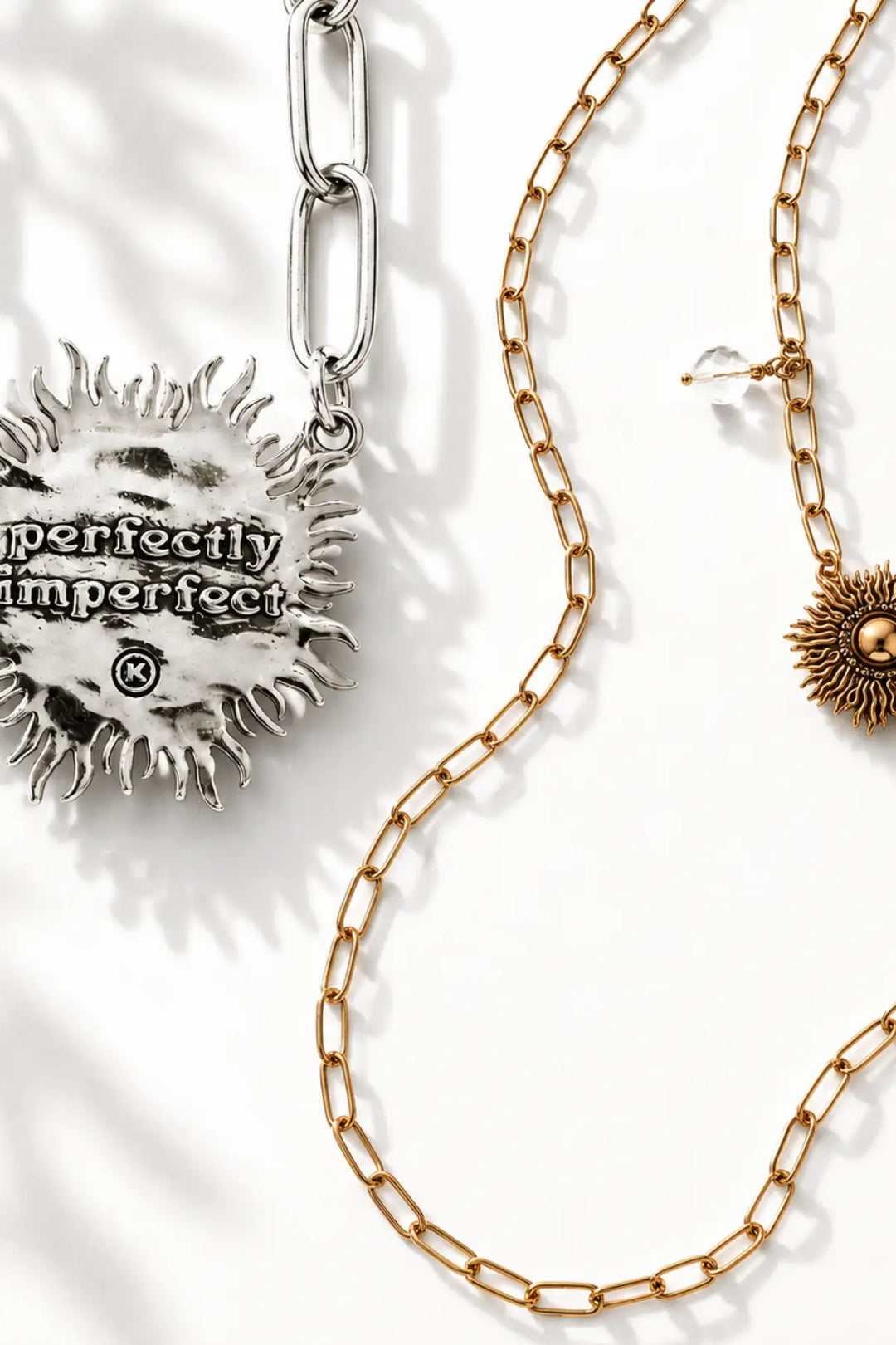 Perfectly Imperfect Sunburst Long Chain Necklace - Long chain