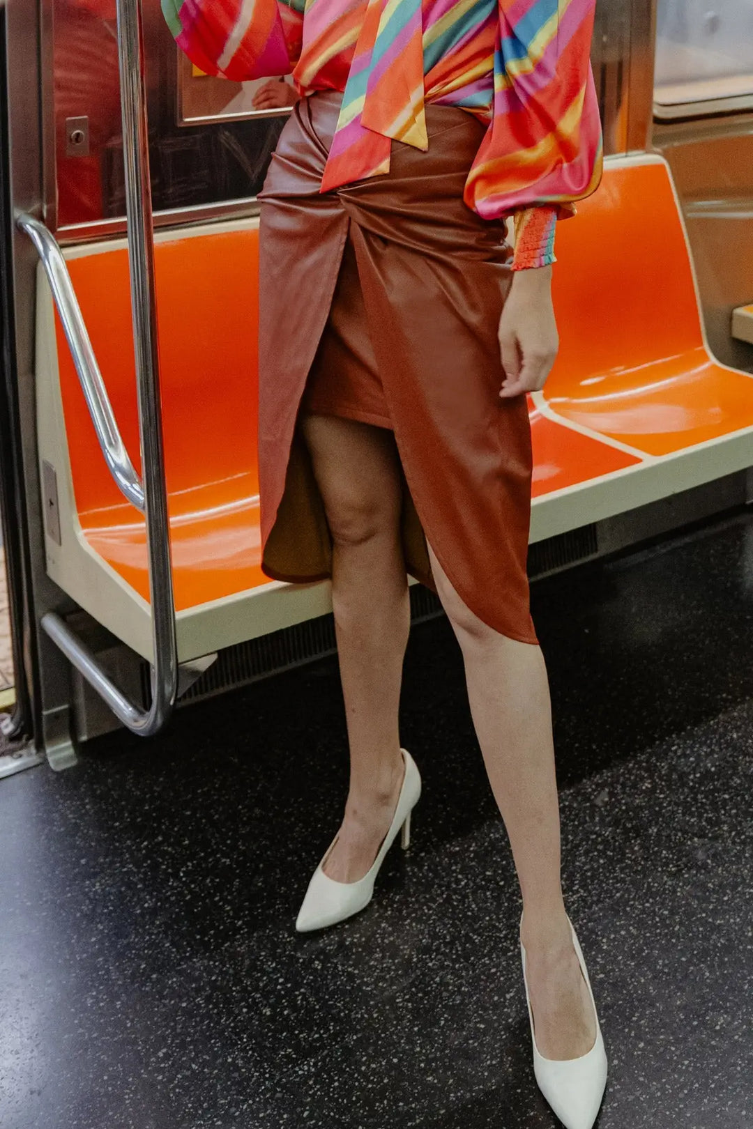 CHOOSE US LEATHER MIDI SKIRT - SKIRTS