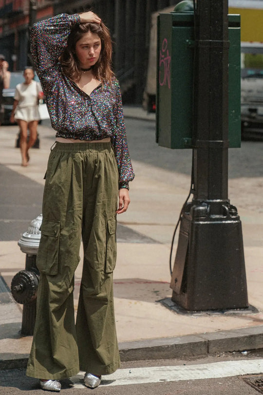 FREEDOM CALLS SEQUIN TOP - TOPS